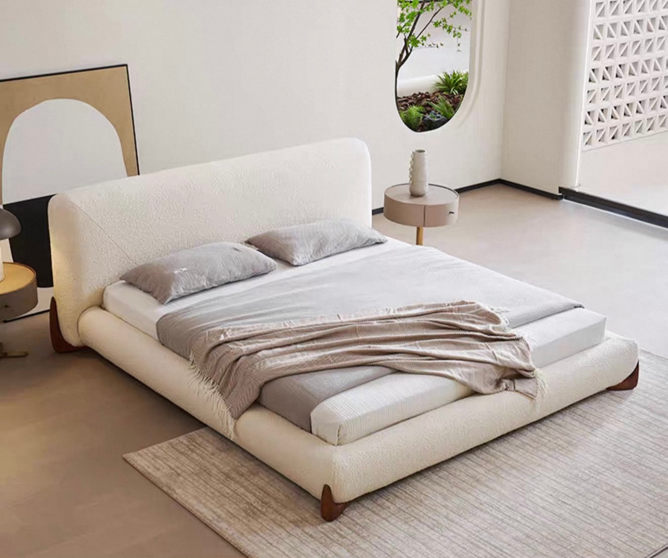 Minimalism Cream Soft Bed