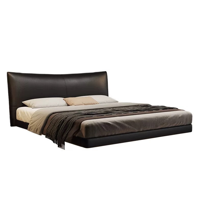 Luxury Leather Crossant Floating Bed